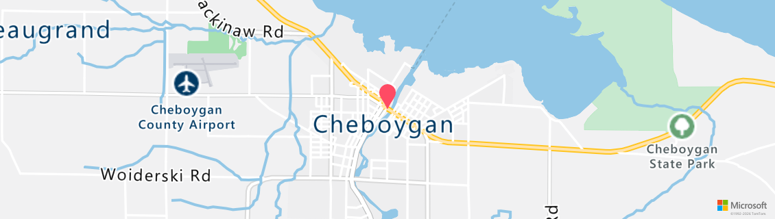 Map of the dive shop Northern Michigan Dive Center