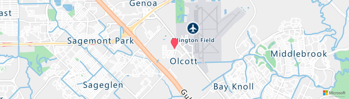 Map of the dive shop Texas Dive Center