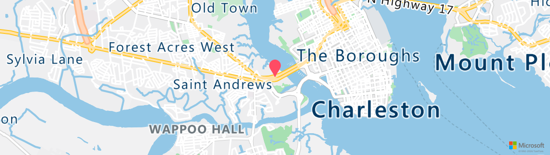 Map of the dive shop Charleston Scuba